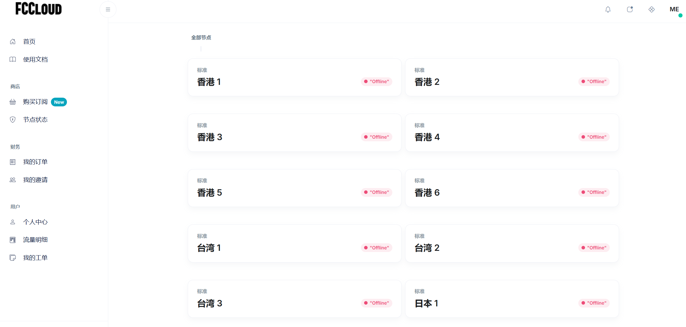 FCCloud 历史节点无法使用记录截图一